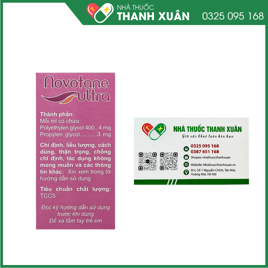 Novotane Ultra giảm tạm thời các chứng rát và kích ứng do khô mắt
